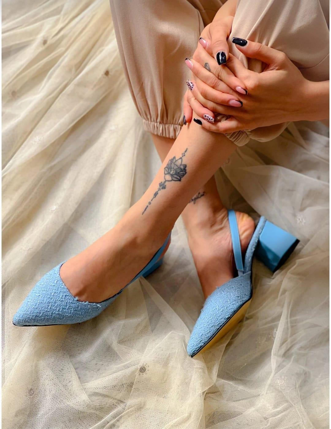 irmona BERİR BEBEK MAVİ TRUF KUMAS BANTLI TOPUKLU SANDALET