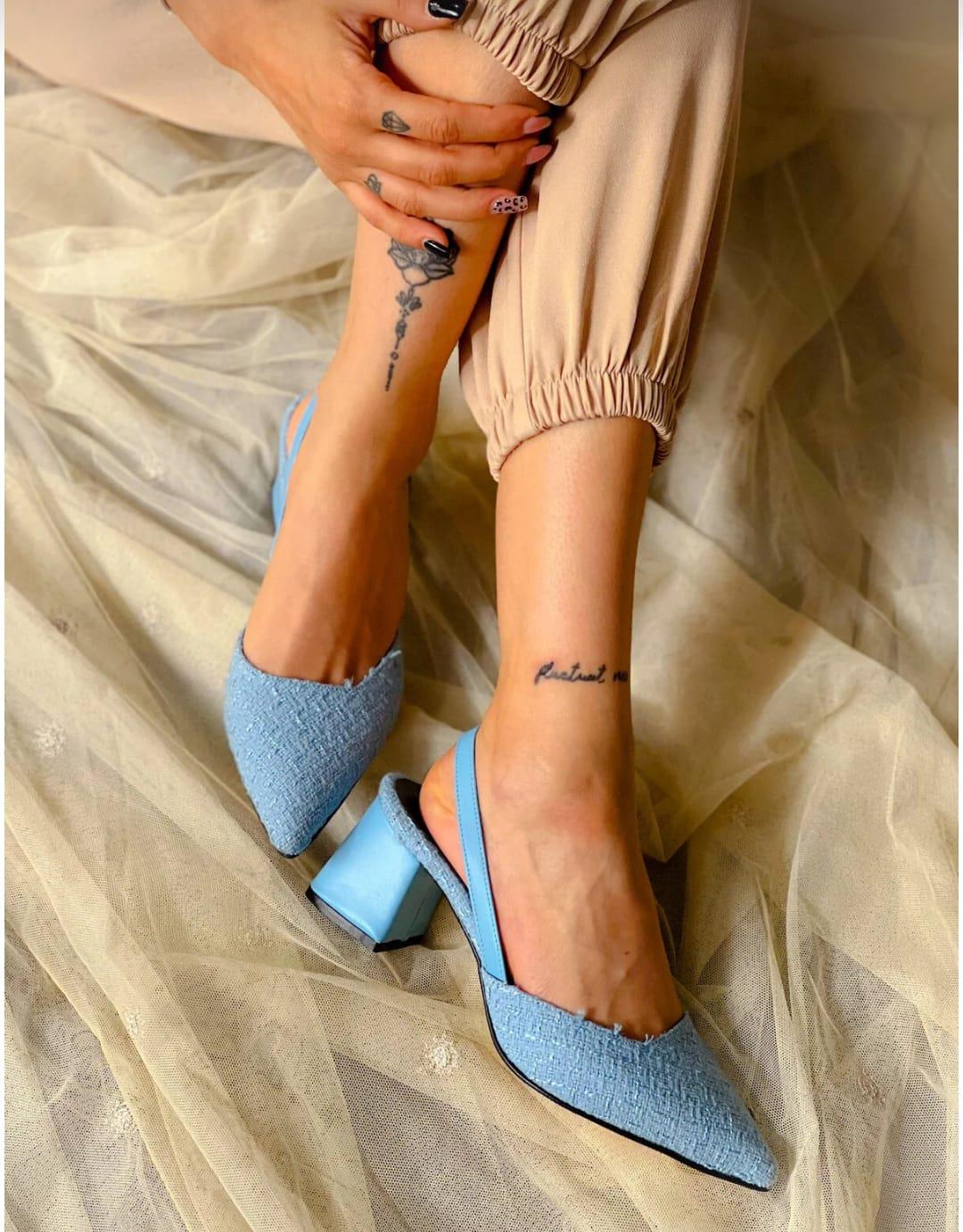 irmona BERİR BEBEK MAVİ TRUF KUMAS BANTLI TOPUKLU SANDALET