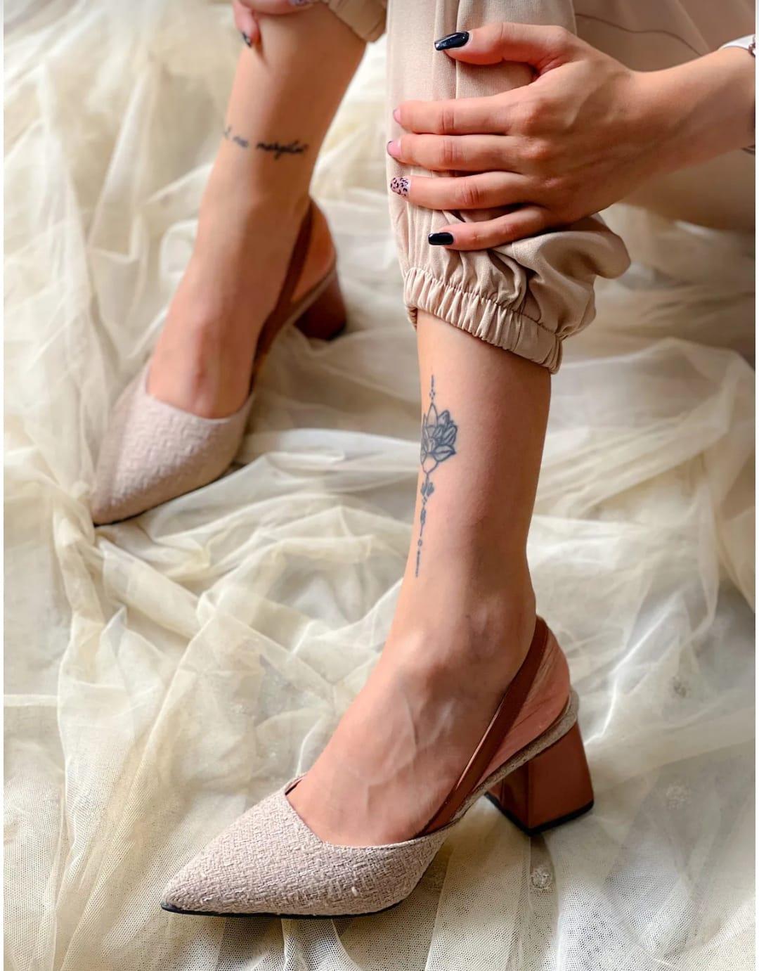 irmona BERİR BEJ TABA TRUF KUMAS BANTLI TOPUKLU SANDALET