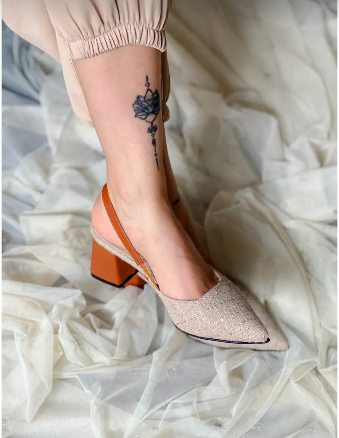 irmona BERİR BEJ TABA TRUF KUMAS BANTLI TOPUKLU SANDALET