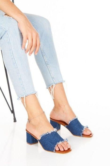 Lili Jeans Kot Ev Ve Dış Giyim Topuklu Terlik