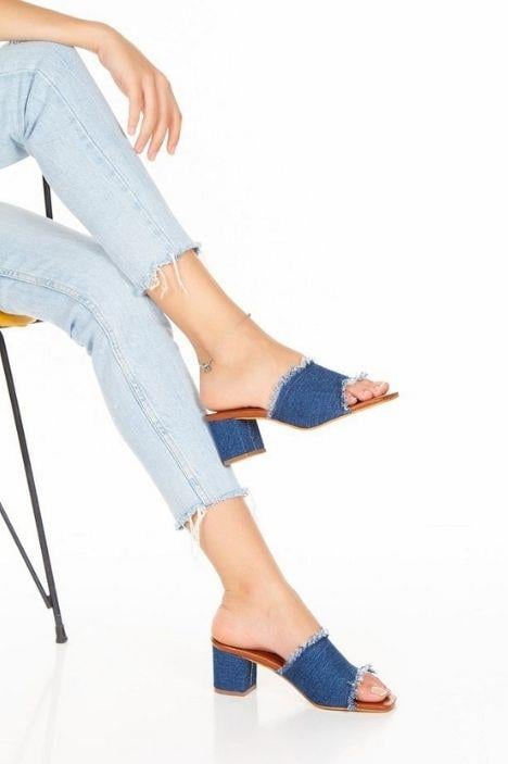 Lili Jeans Kot Ev Ve Dış Giyim Topuklu Terlik