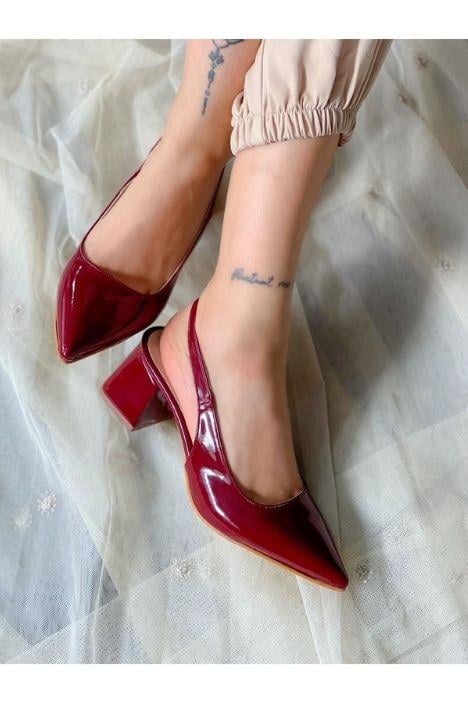 MARİA BORDO RUGAN TOPUKLU SANDALET AYAKKABI