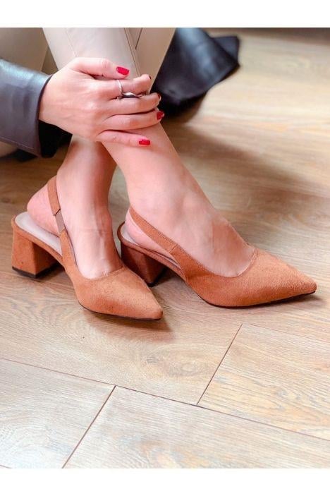 MARİA TABA DANA SÜET TOPUKLU SANDALET AYAKKABI