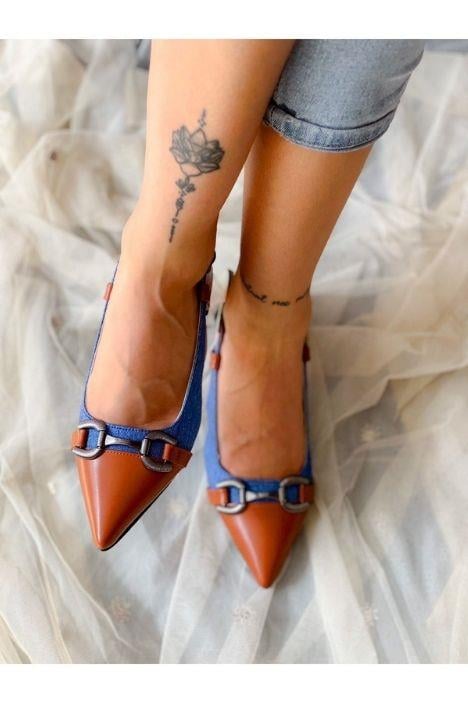 MARTIN KOT TABA DERI TOKALI TOPUKLU SANDALET AYAKKABI