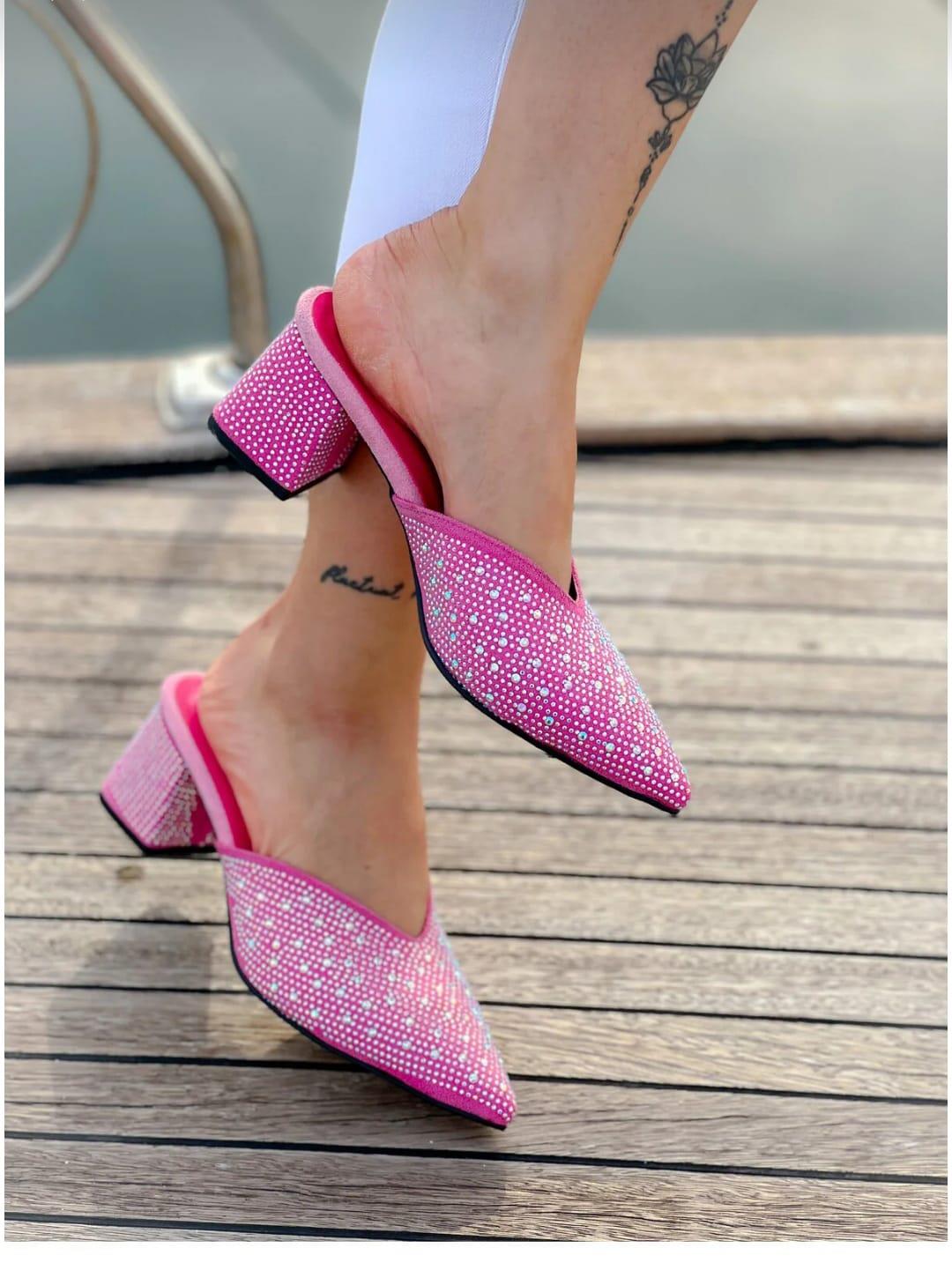 OASİS FUŞYA PEMBE TAŞLI TERLİK