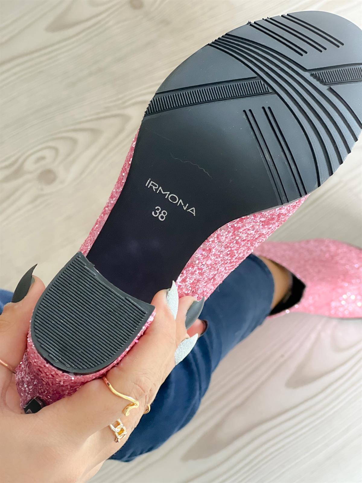 Star Pembe Taşlı Topuklu Bot Bottie