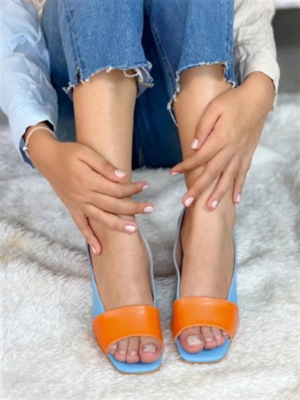 SUNNY ORANGE MAVİ TOPUKLU AYAKKABI