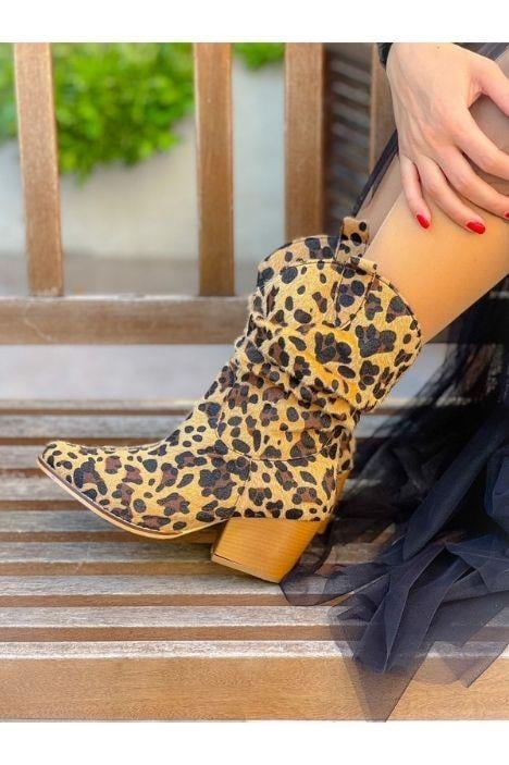 Tokyo Tüylü Leopar Körüklü Kısa Dallas Bot