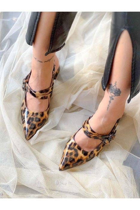 VERONİKA LEOPAR 2 TOKALI KISA ÖKÇE SANDALET