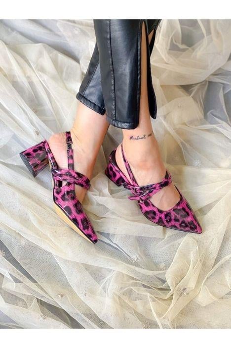 VERONİKA PEMBE LEOPAR RUGAN 2 TOKALI KISA ÖKÇE SANDALET