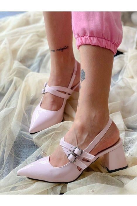 VERONİKA PUDRA RUGAN 2 TOKALI KISA ÖKÇE SANDALET