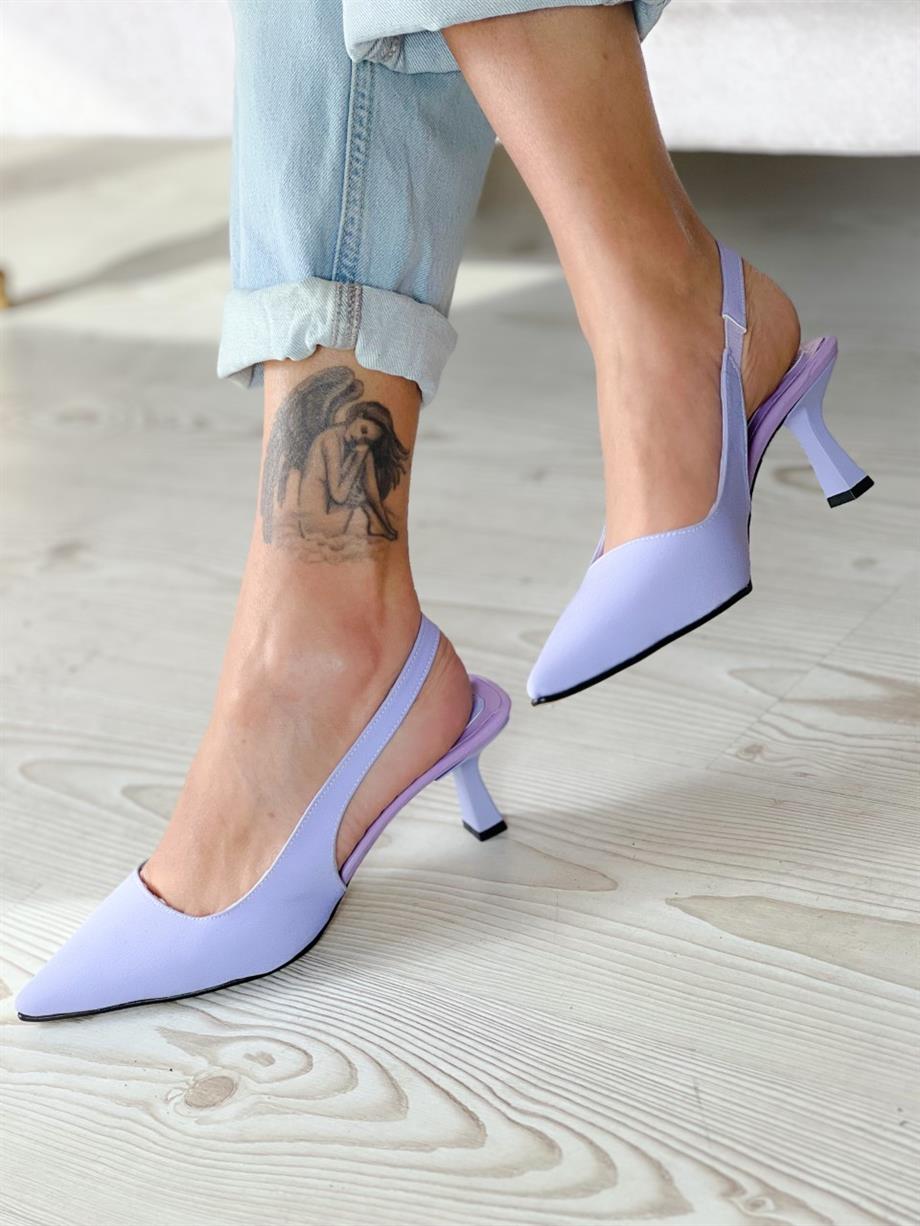 ZARİ LİLA TOPUKLU AYAKKABI