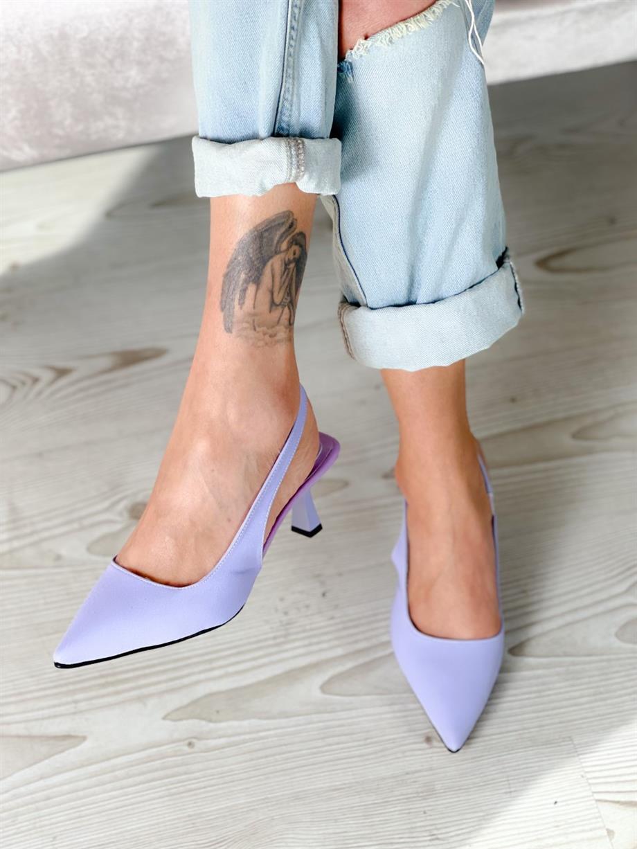 ZARİ LİLA TOPUKLU AYAKKABI