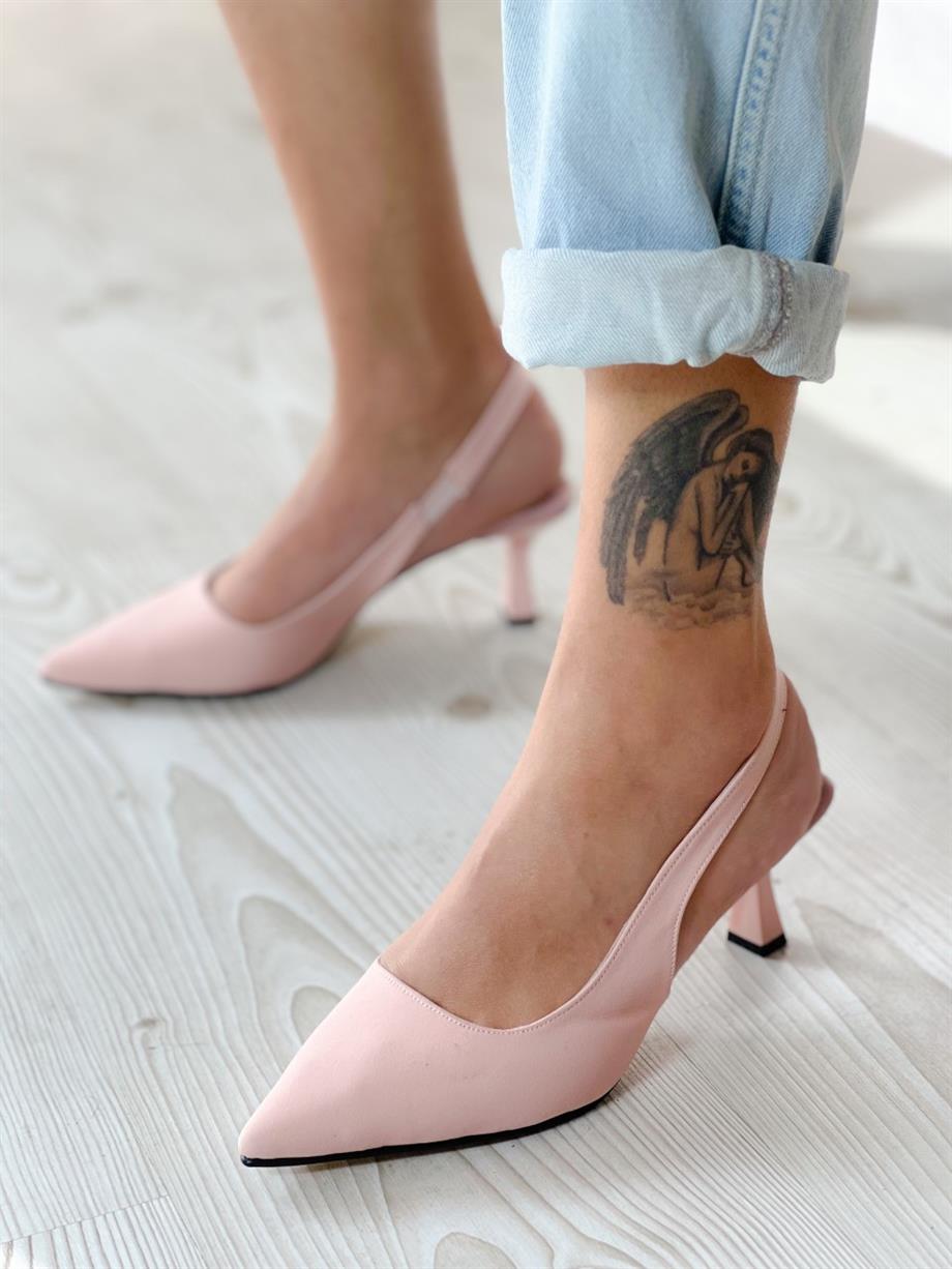 ZARİ PUDRA TOPUKLU AYAKKABI