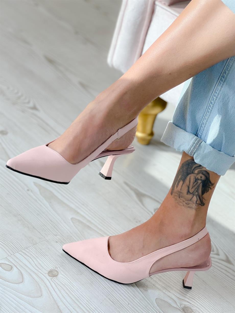 ZARİ PUDRA TOPUKLU AYAKKABI