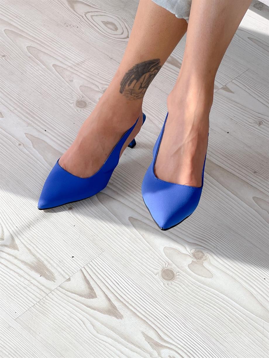 ZARİ SAKS TOPUKLU AYAKKABI