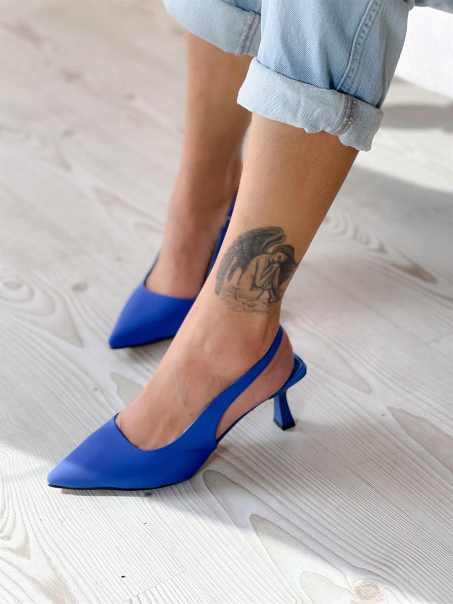 ZARİ SAKS TOPUKLU AYAKKABI