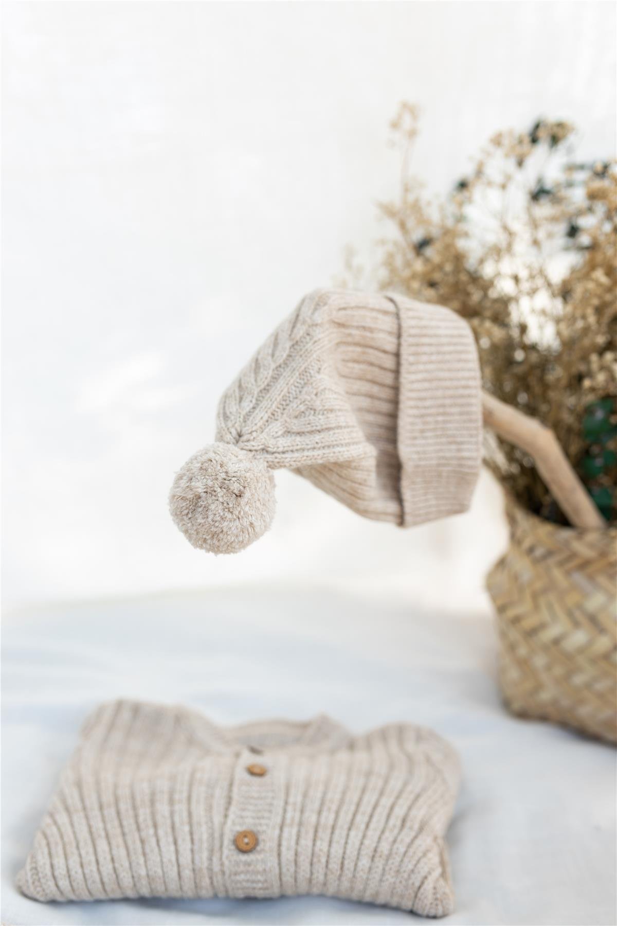 Triko Bereli Tulum Bebek Set Kahverengi