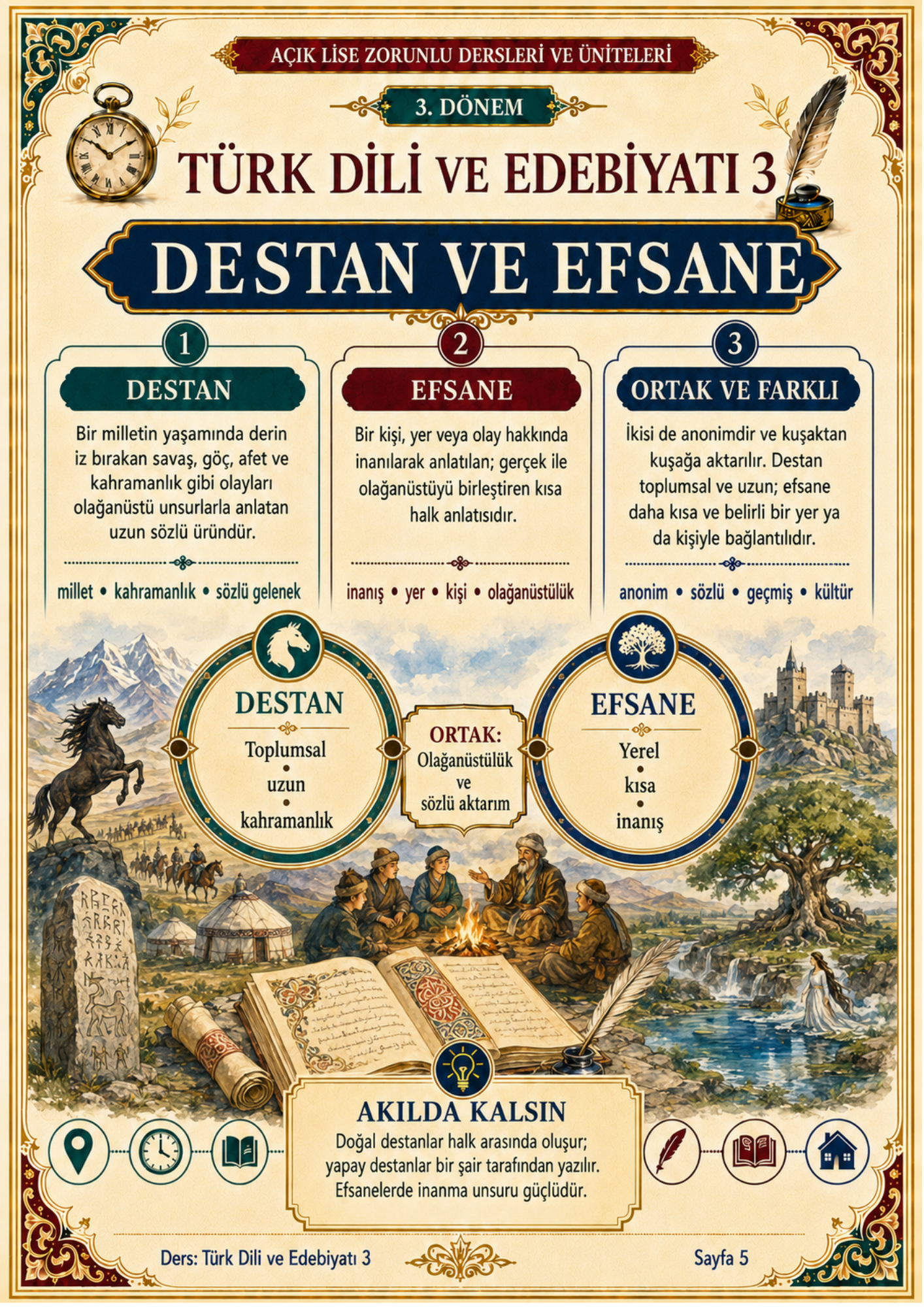 10. Sınıf Açık Lise Seti – 3. ve 4. Dönem Zorunlu Dersler | 3 Kitap