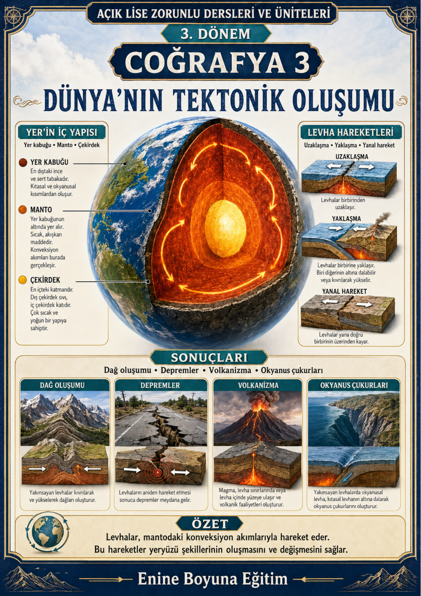 10. Sınıf Açık Lise Seti – 3. ve 4. Dönem Zorunlu Dersler | 3 Kitap