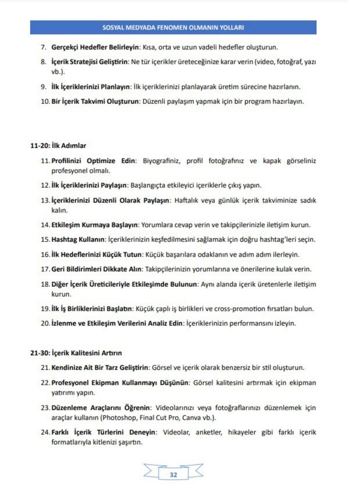 100 Adımda FENOMEN Olmanın Yolları Kitabı