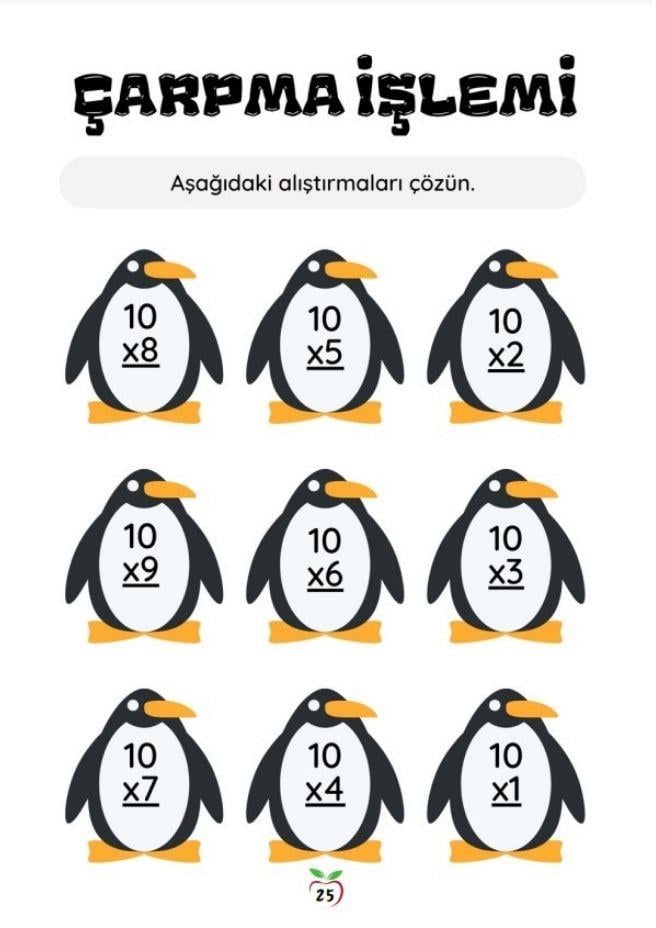 %100 Çarpma Öğreten YAZ-SİL Kitabı