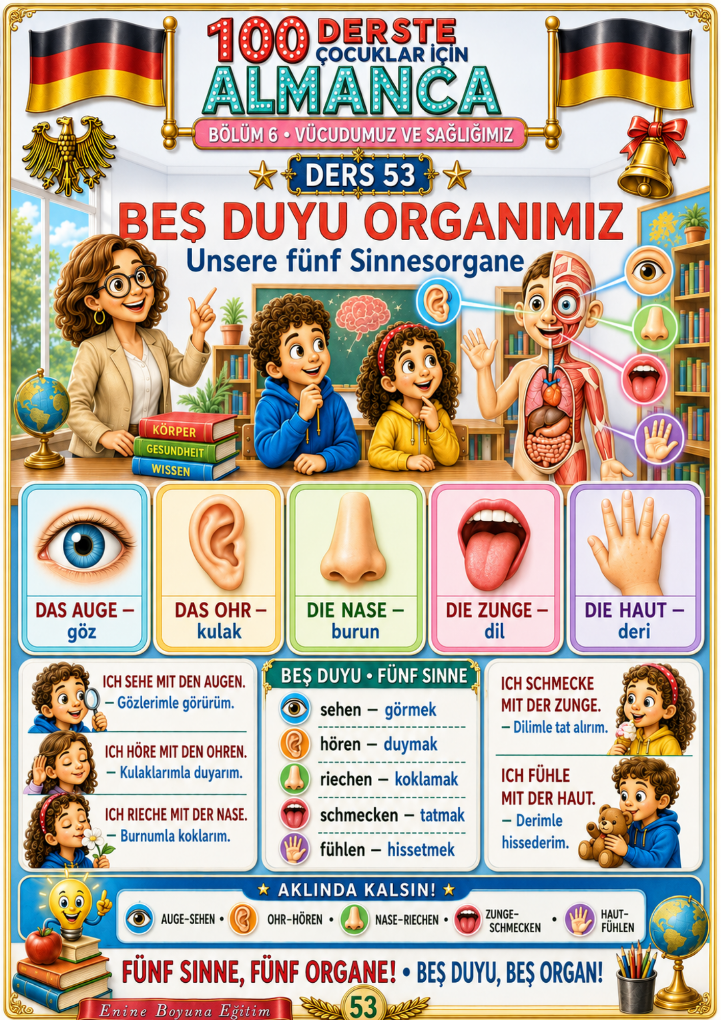 100 Derste Çocuklara Almanca Öğreten Kitap