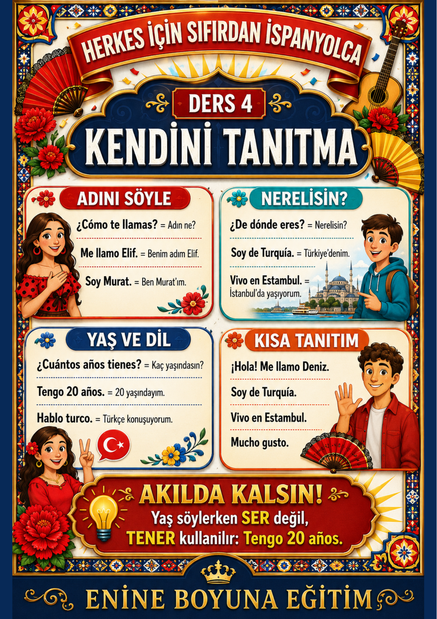 100 Derste İspanyolca – Sıfırdan İleri Seviyeye