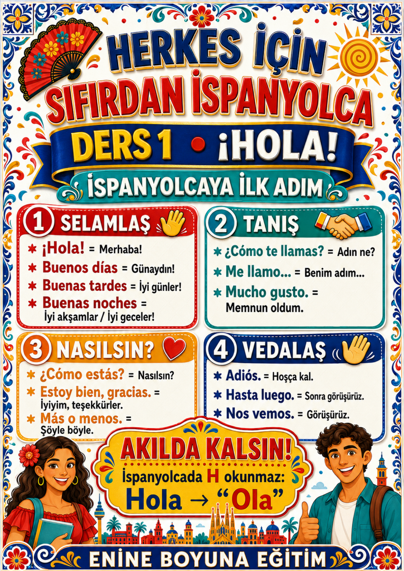 100 Derste İspanyolca – Sıfırdan İleri Seviyeye