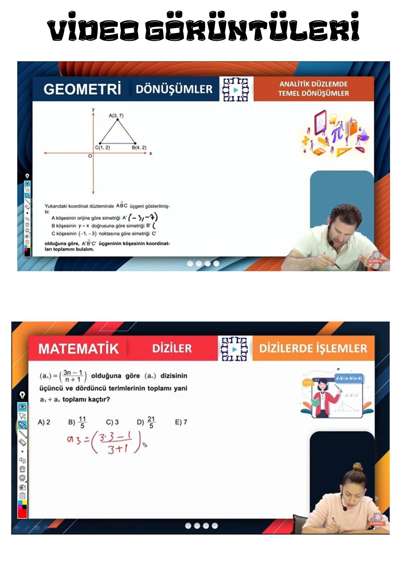 12. Sınıf Matematik Online Görüntülü Eğitim Seti