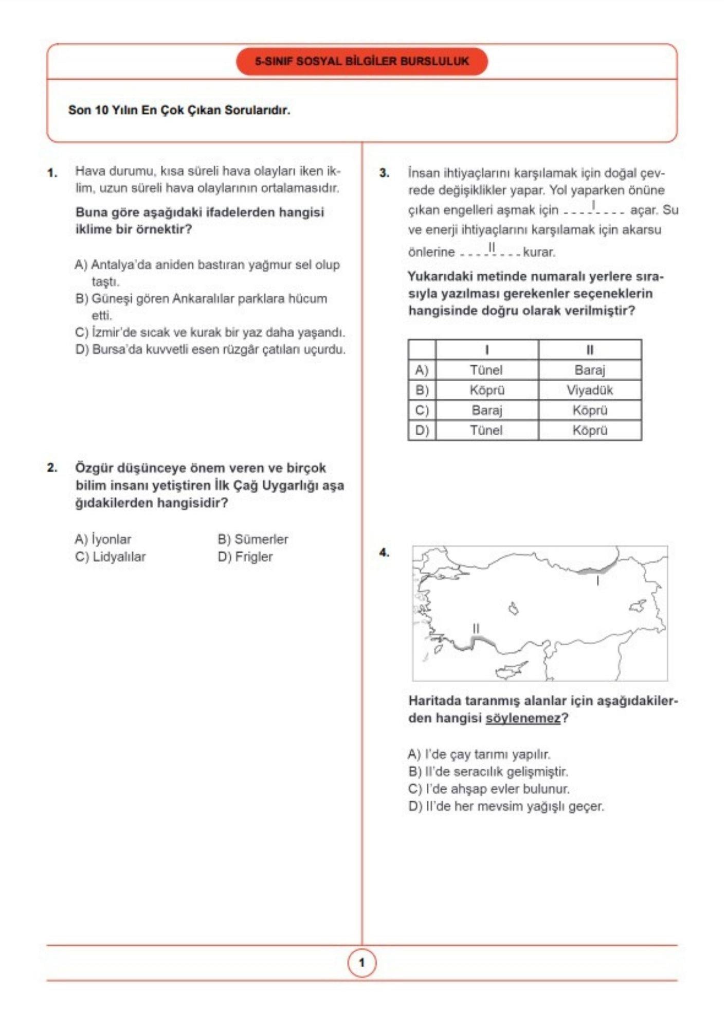 2024 5. Sınıf Bursluluk Sınav Seti (5 Fasikül Kitap)