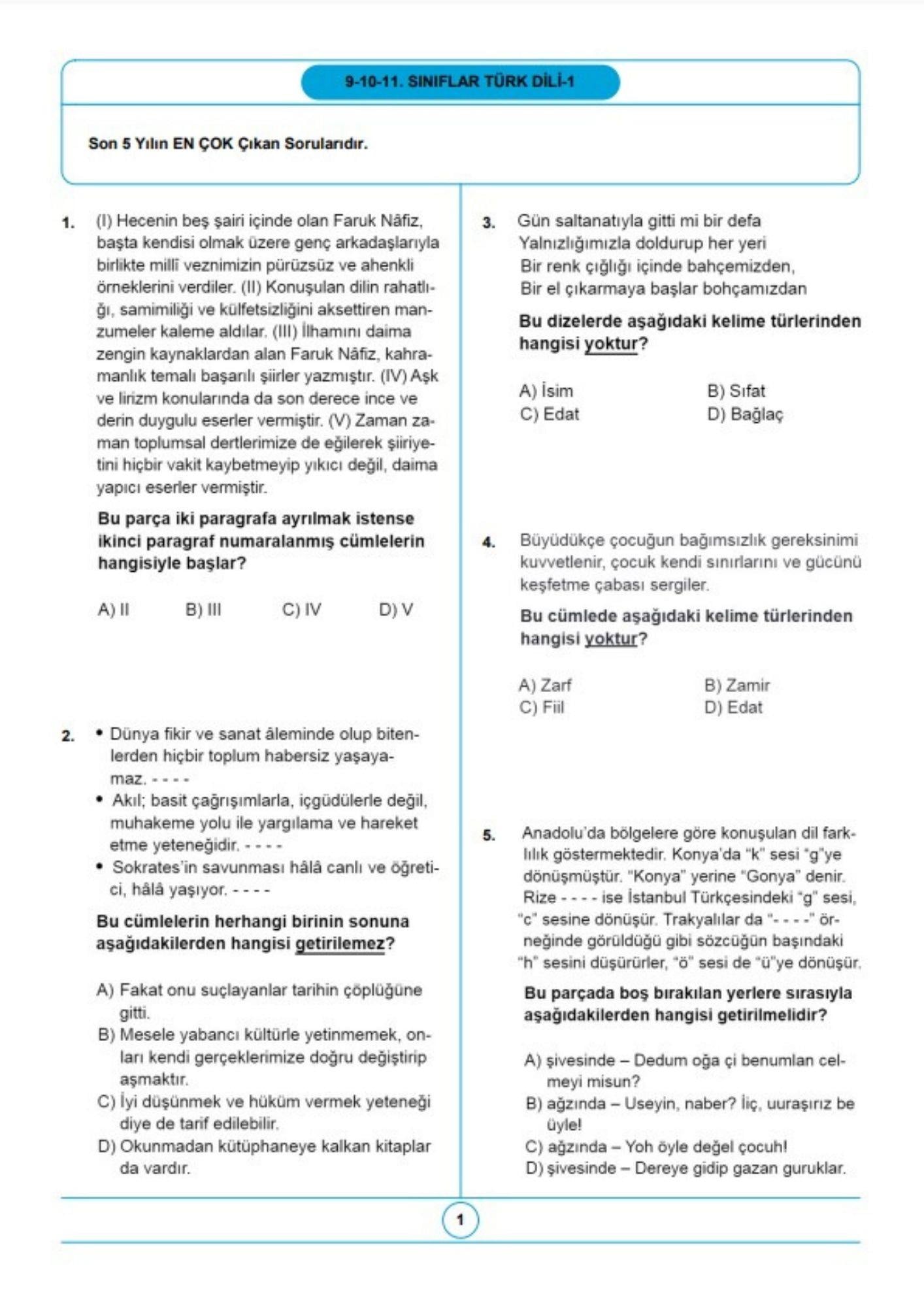 2024 9,10,11. Sınıf Bursluluk Sınav Seti (5 Fasikül Kitap)