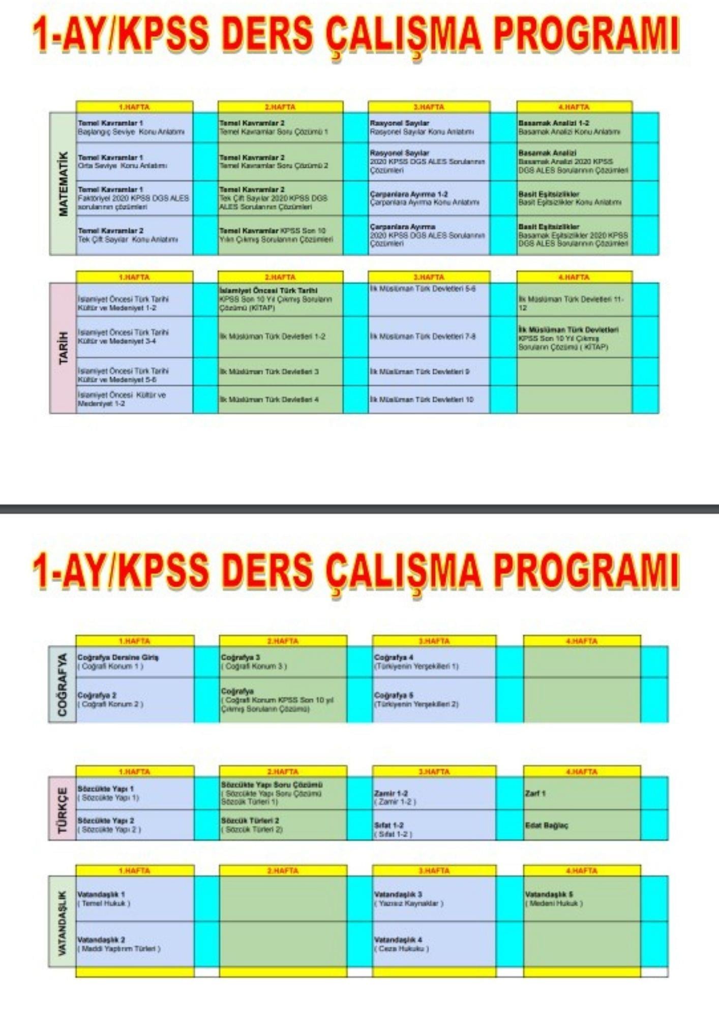 2024-KPSS Planlı Ders Çalışma Defteri (200 Sayfa)