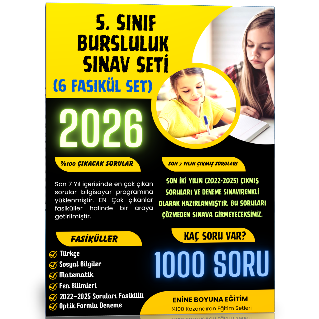 2025 5. Sınıf Bursluluk Sınav Seti (6 Fasikül Kitap)