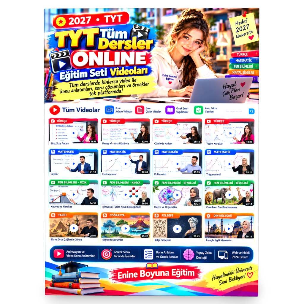 2027 TYT TÜM DERSLER ONLINE EĞİTİM SETİ