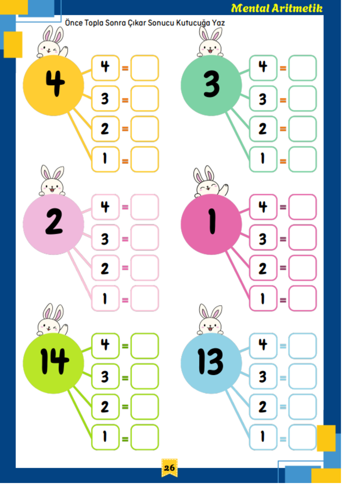 3-7 Yaş Mental Aritmetik Eğitim Seti YAZ-SİL