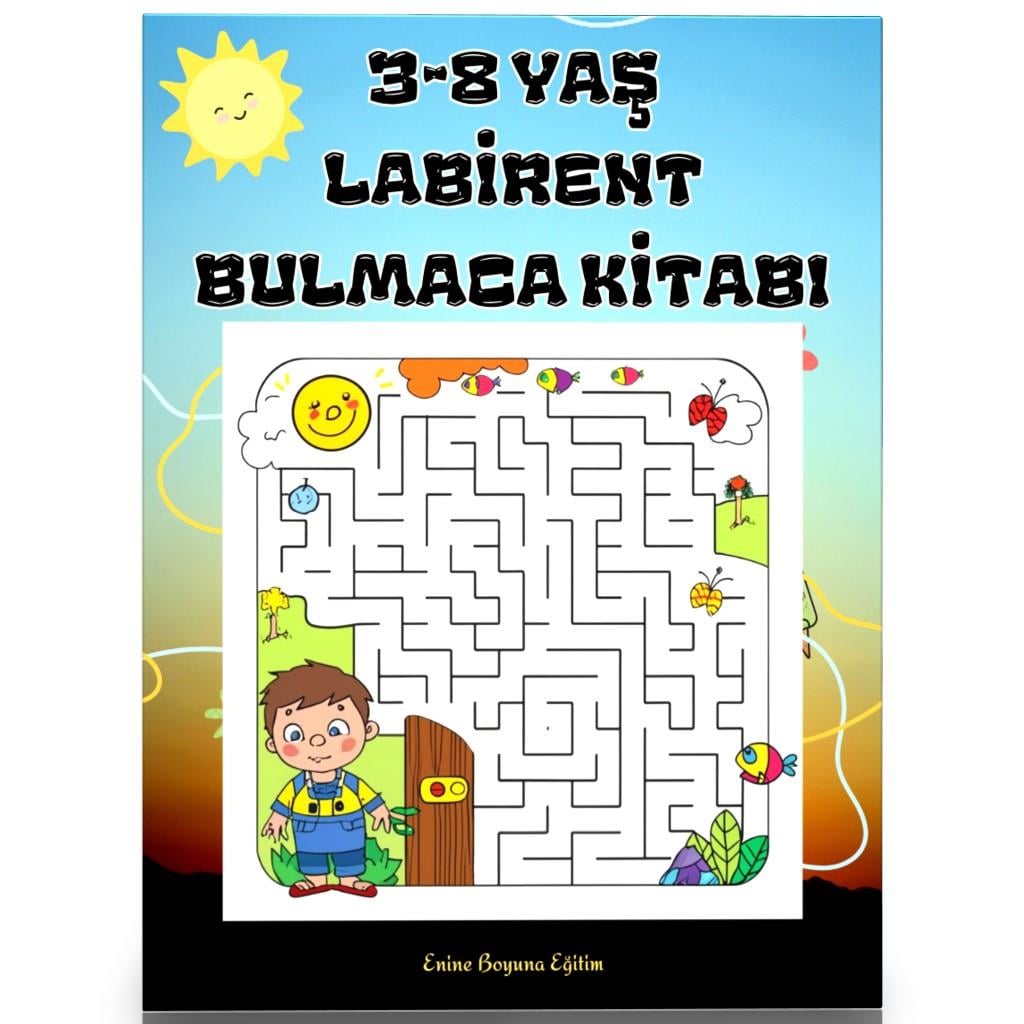 3-8 Yaş Labirent Bulmaca Kitabı (Seçilmiş 40 Süper Labirent)
