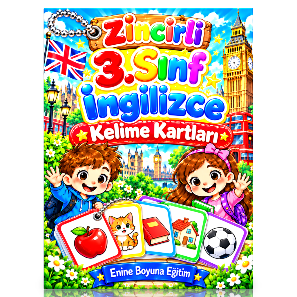 3. Sınıf Zincirli İngilizce Kelime Kartları