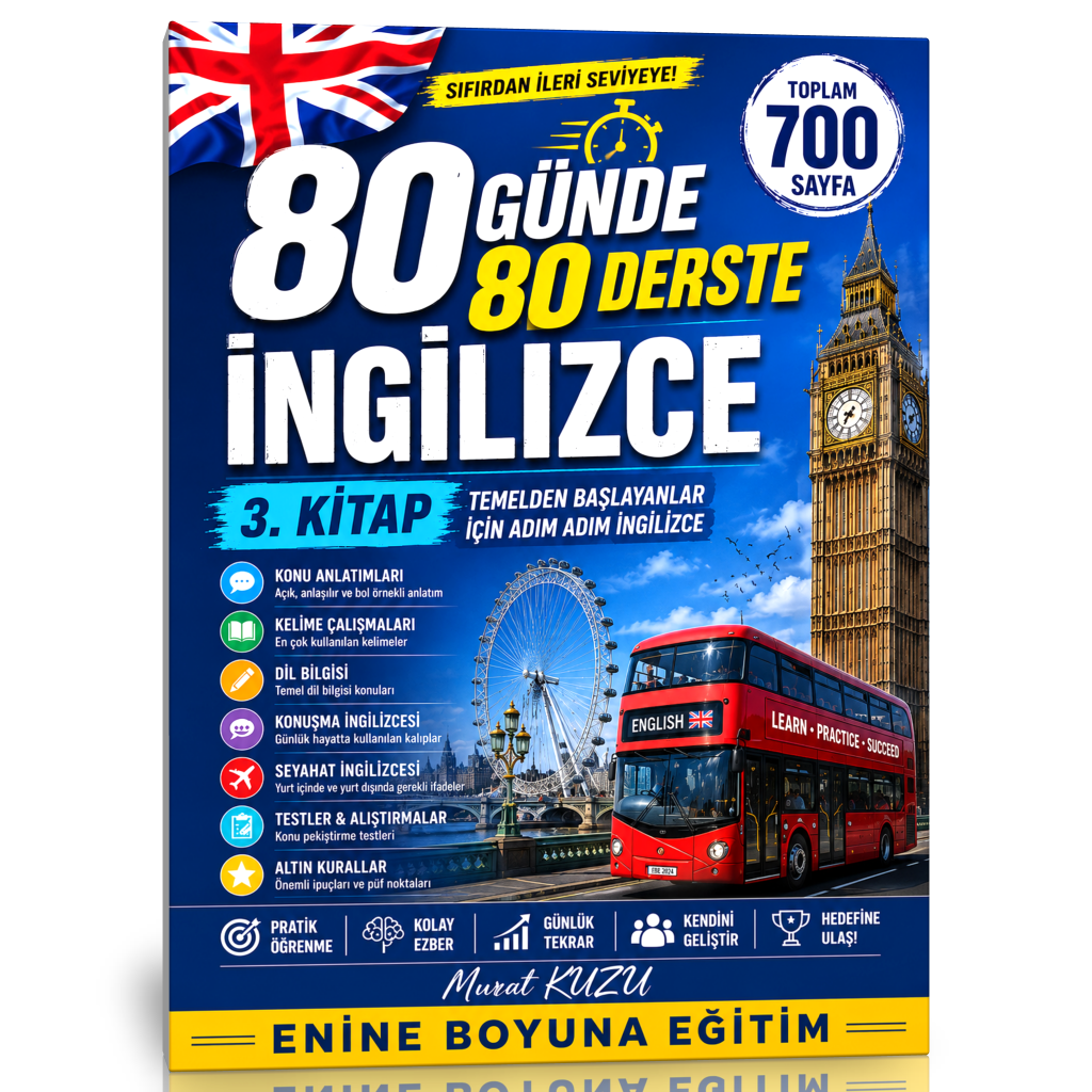 80 Günde 80 Derste İngilizce Eğitim Seti (3 Kitap)