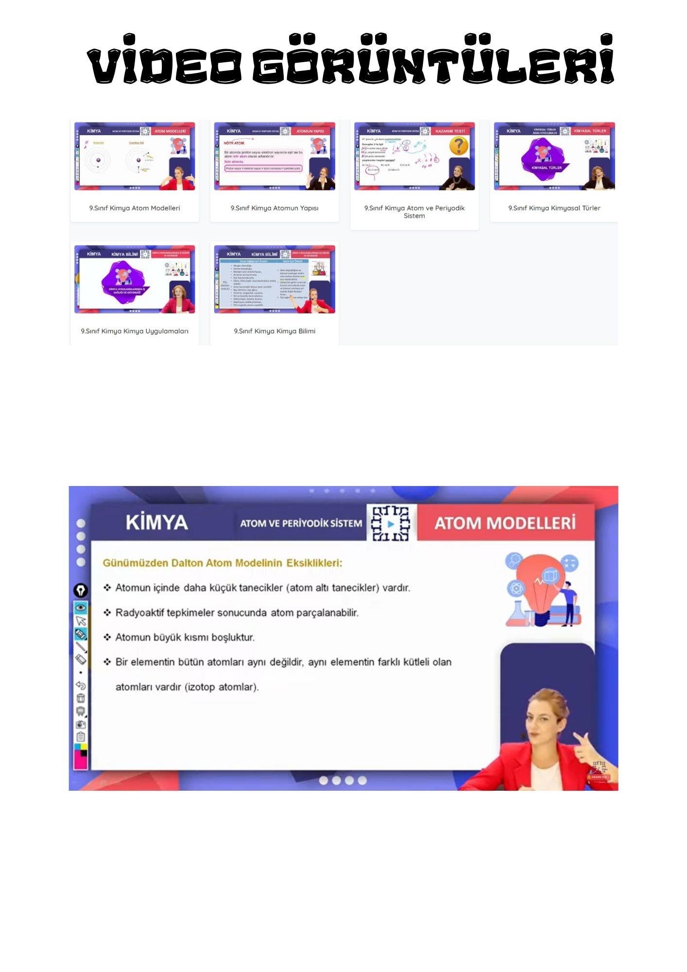 9. Sınıf Kimya Online Görüntülü Eğitim Seti