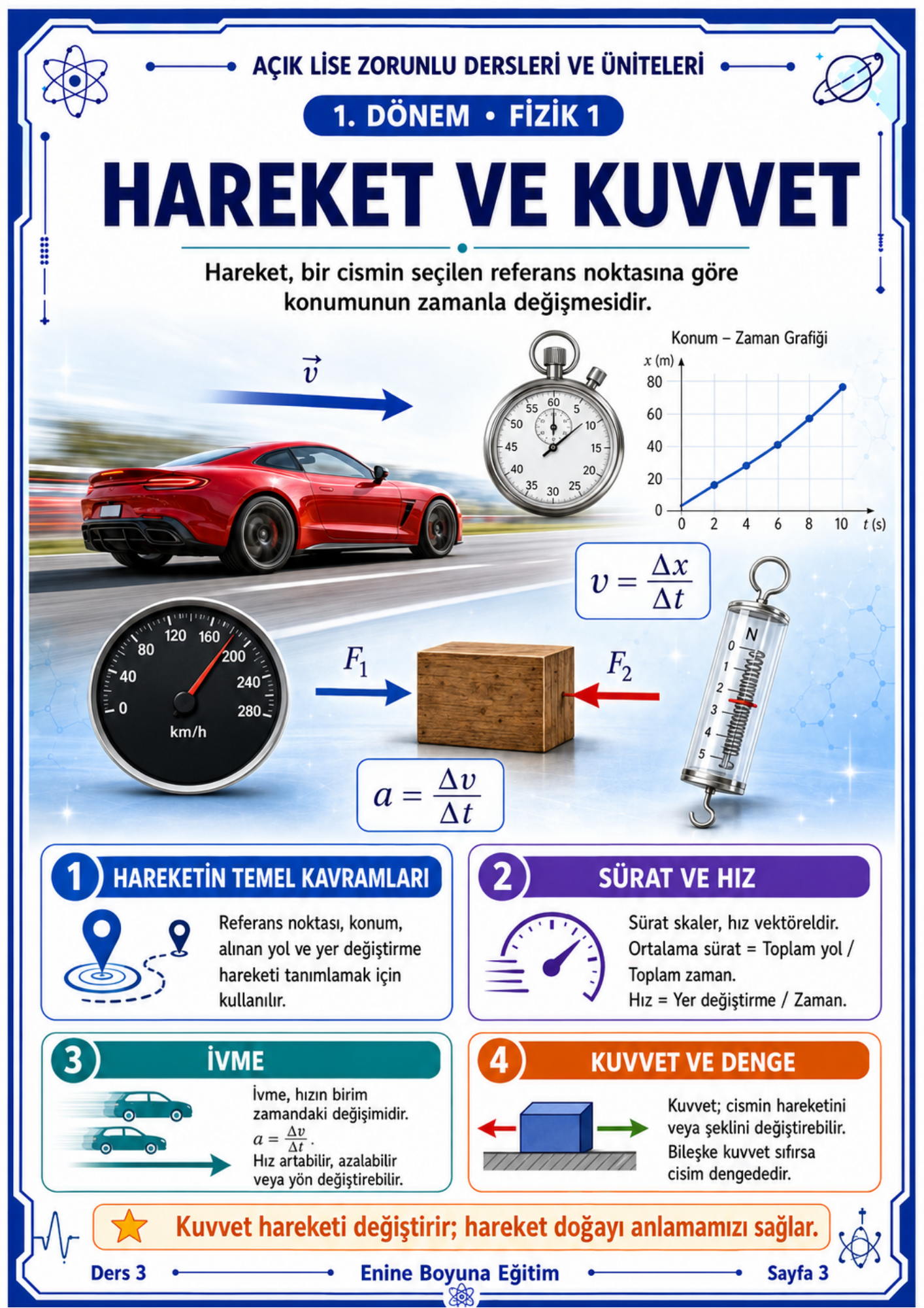 9. Sınıf Açık Lise Seti – 1. ve 2. Dönem Zorunlu Dersler | 3 Kitap