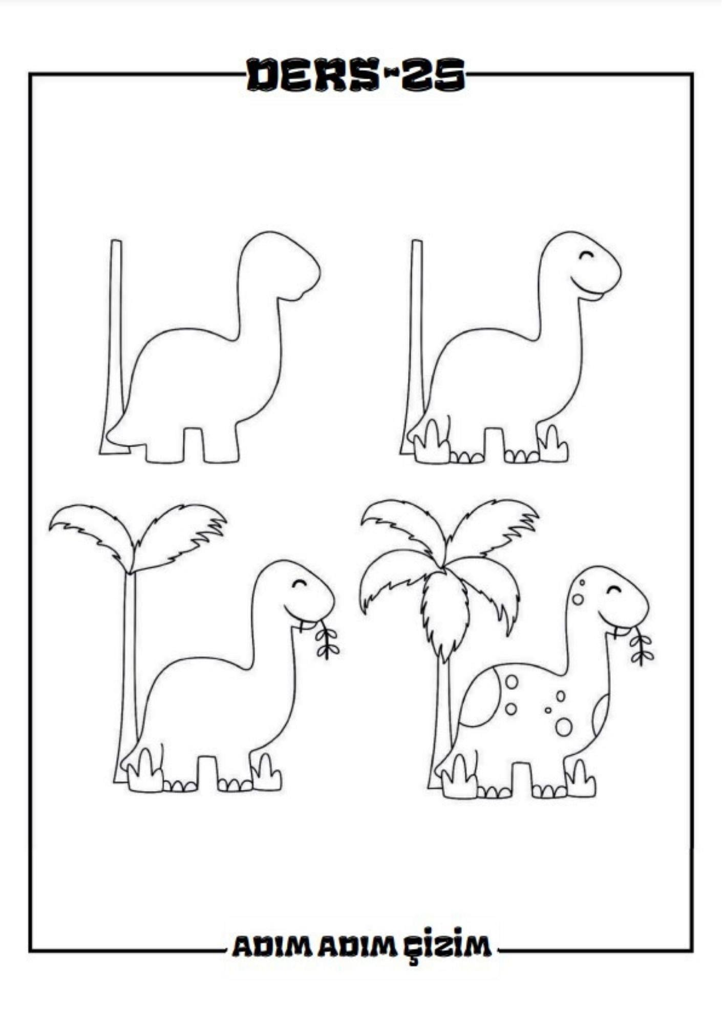 Adım Adım Dinozor Çizim Seti (2 Kitap)