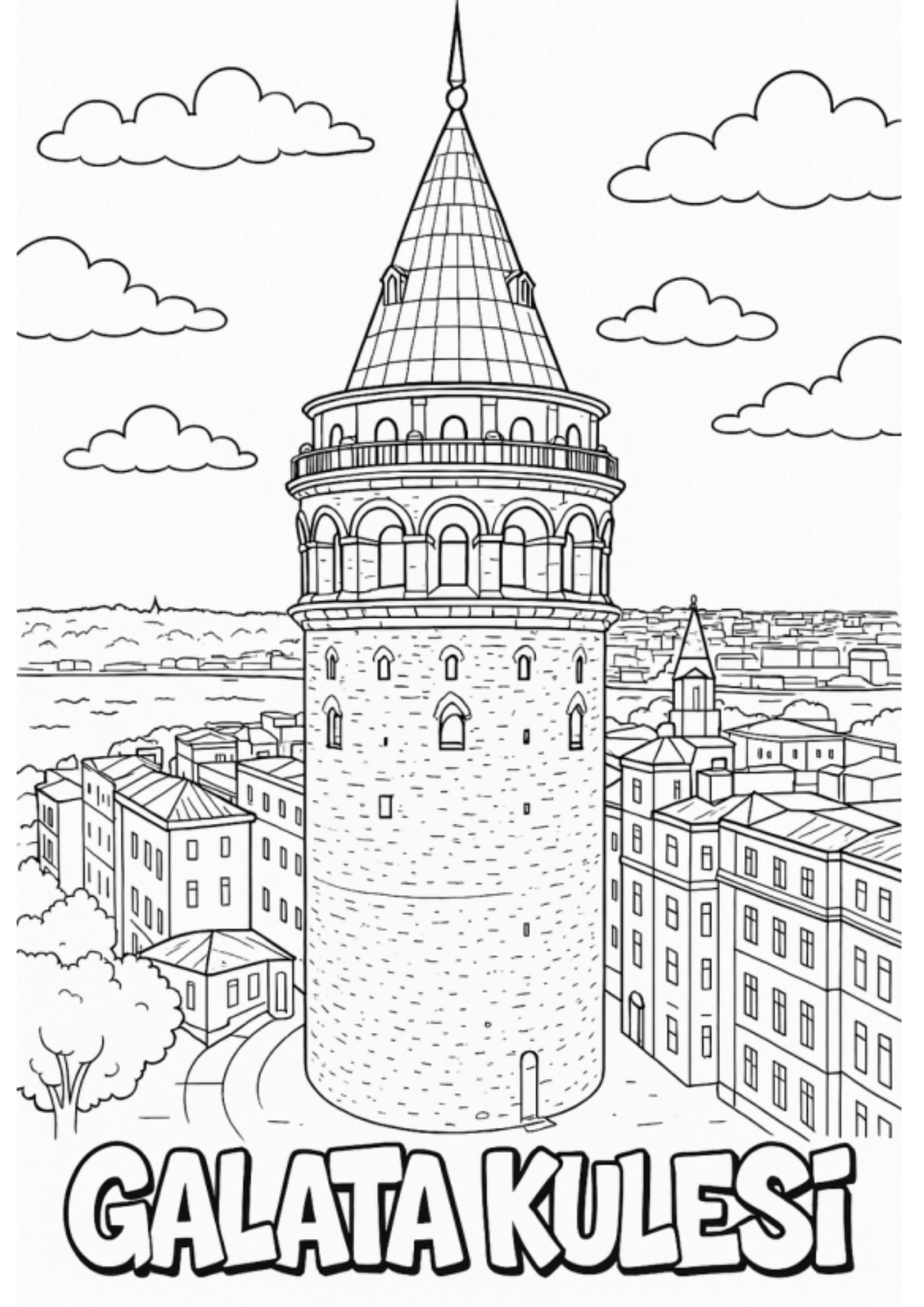 Adım Adım İstanbul Boyama Kitabı (40 İstanbul Gözdesi Boyama Sayfası)
