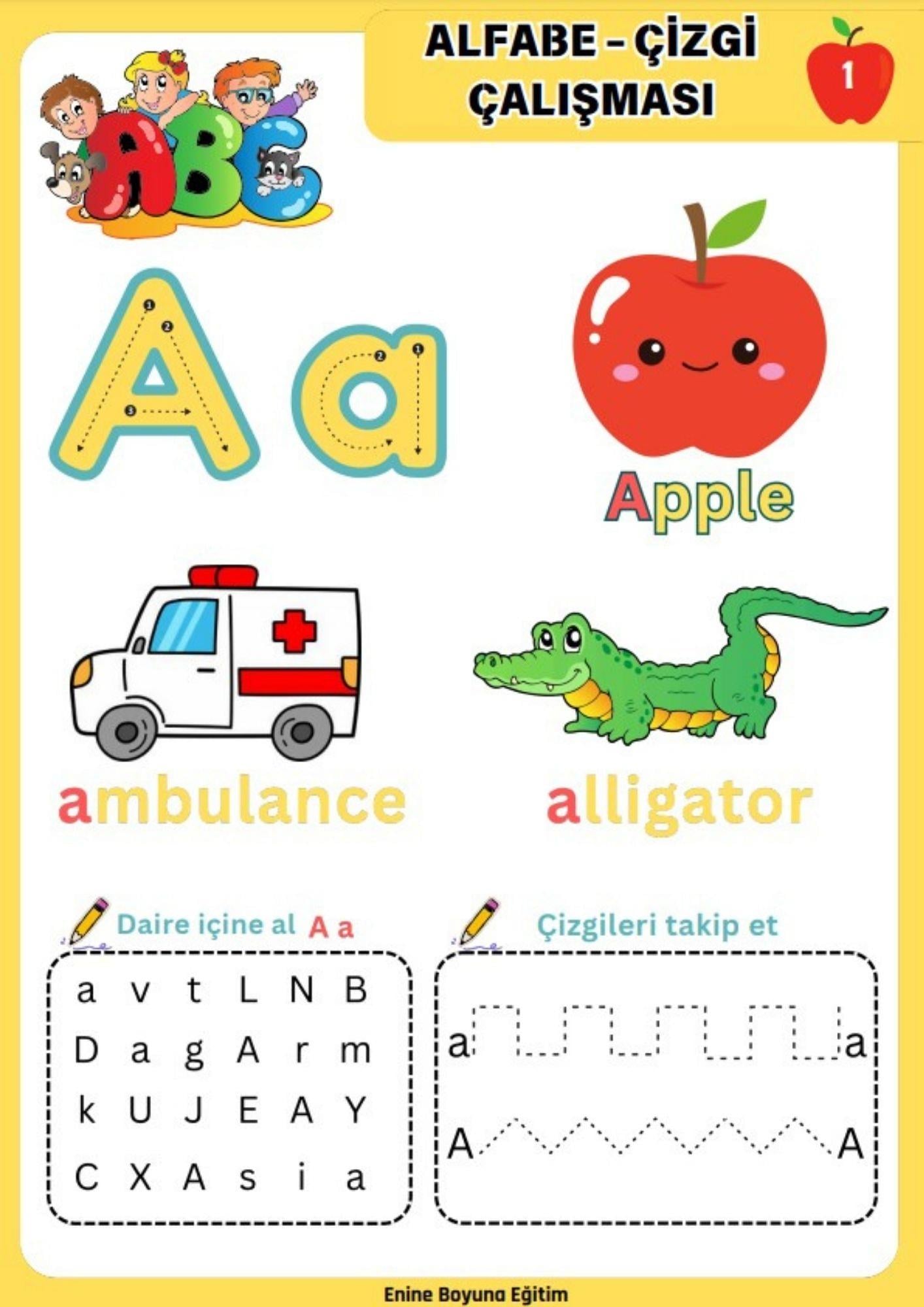 Alfabe ve Çizgi Çalışmaları YAZ-SİL Kitabı
