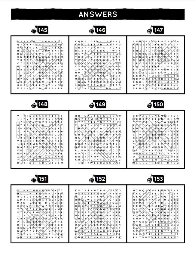 Almanca Kelime Öğreten Bulmaca Kitabı (3000 Kelime Cevaplarıyla)