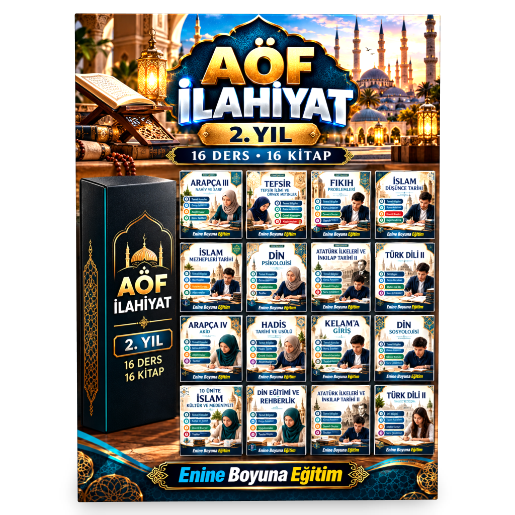 Aöf İlahiyat 2. Sınıf Tam Paket – 16 Kitap (Üçüncü ve Dördüncü Yarıyıl Tamamı)