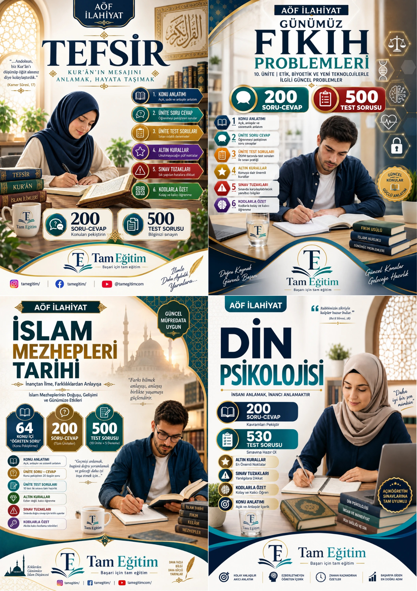 AÖF İlahiyat 2. Sınıf 3. Yarıyıl Tam Paket – 8 Kitap
