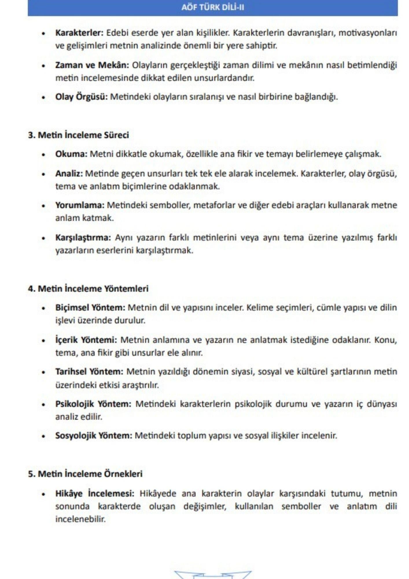 AÖF Türk Dili 1-2 Yardımcı Kitap