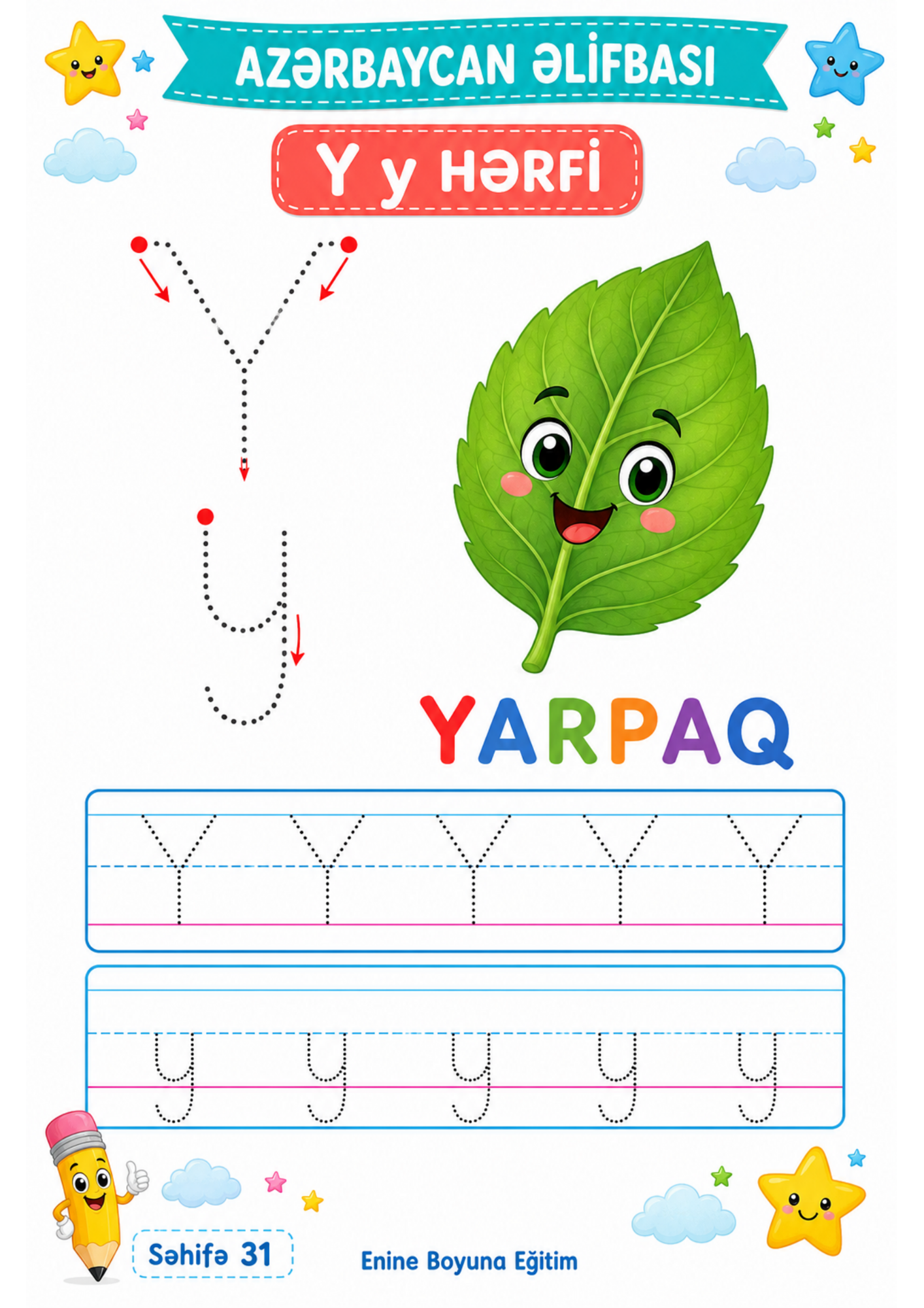 Azərbaycan Əlifbası – Hərflər və Xətt Çalışmaları (Yaz-Sil)